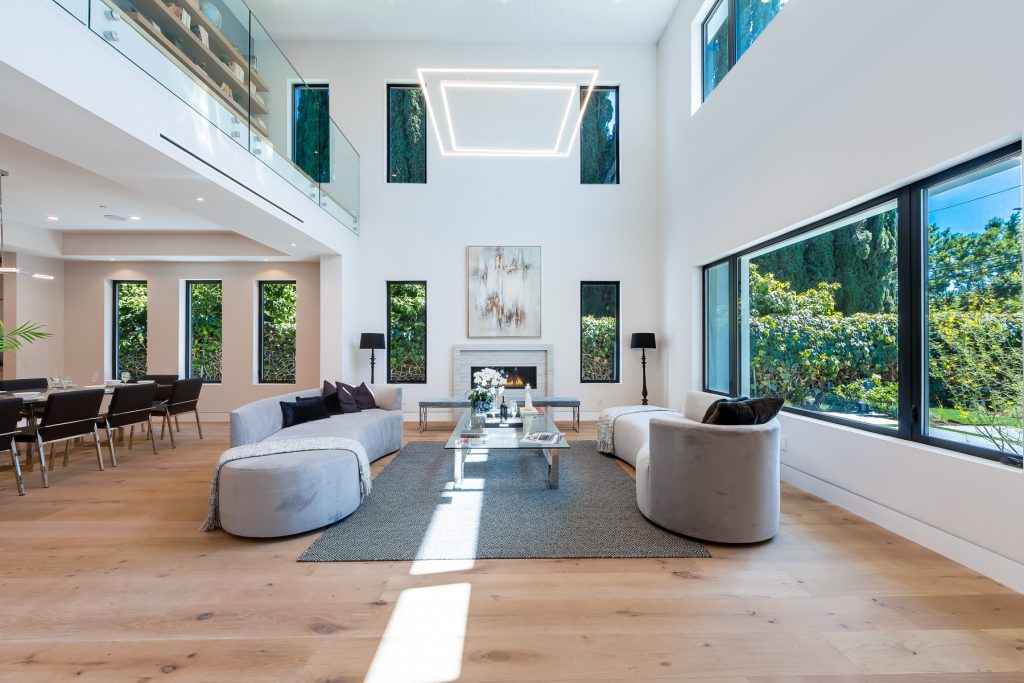 Living Room of New House Construction Project in LA