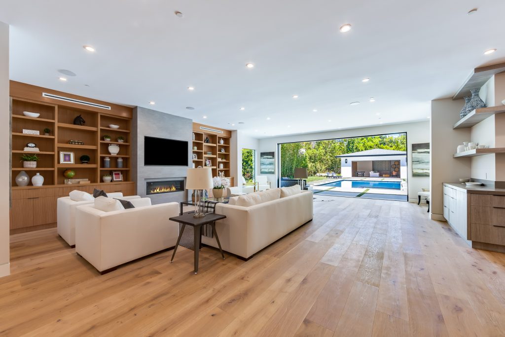 Open Living Room of New House Construction Project in LA