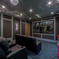 Movie Theater Room of Custom House Build in LA