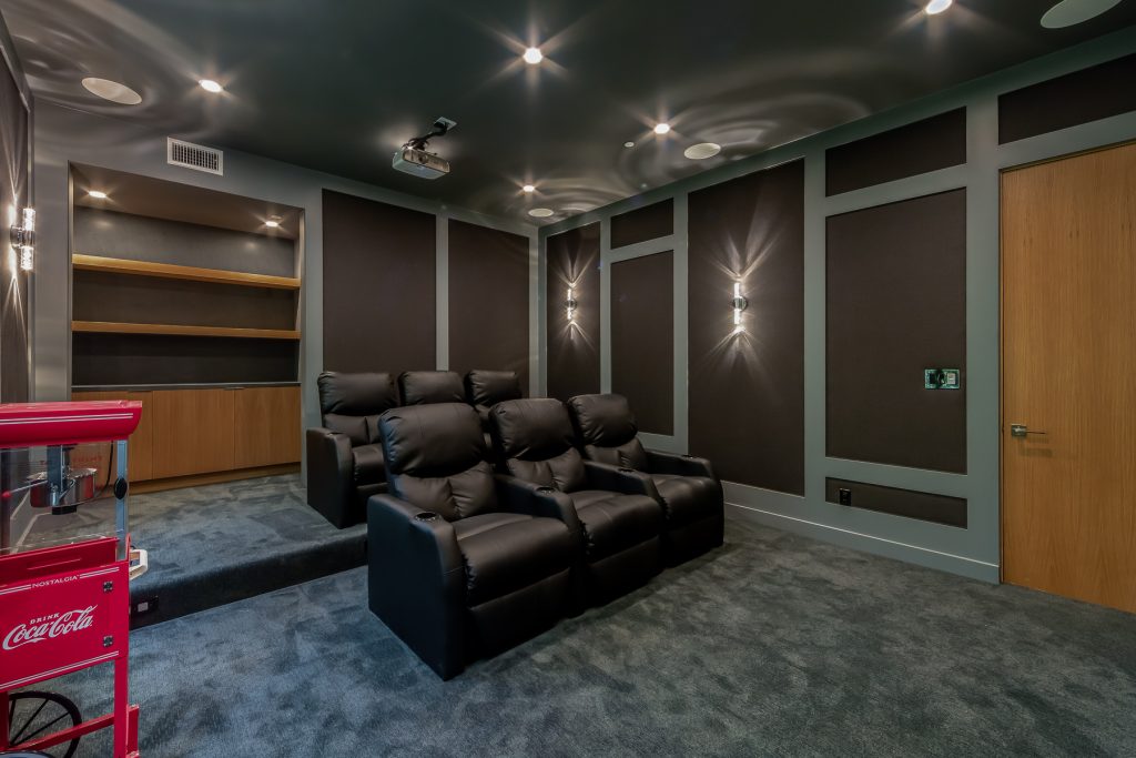 Movie Theater Room of Custom House Build in LA